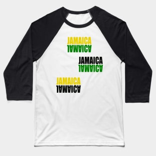 Jamaica mirrored pattern in the colors colours of the Jamaican flag black green and gold white background Baseball T-Shirt